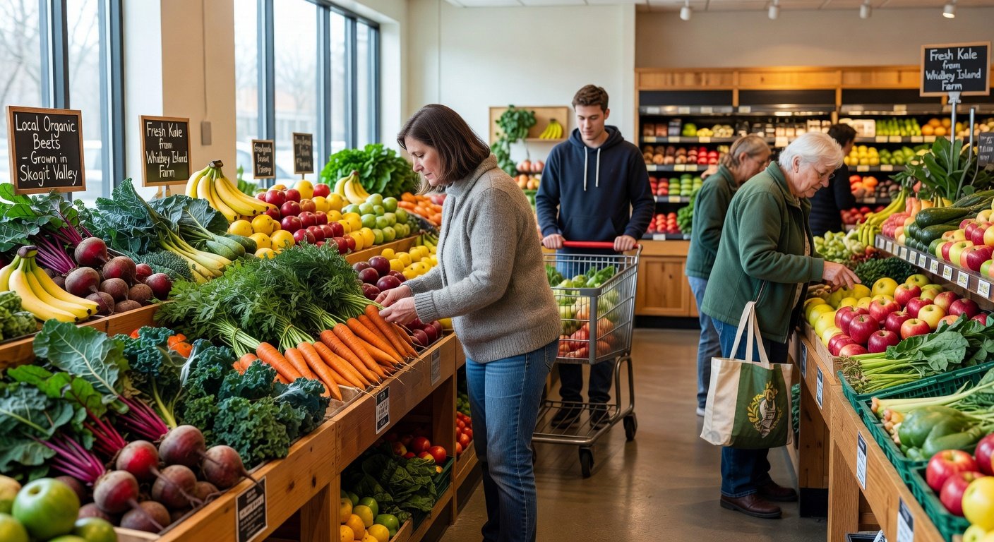 PCC View Ridge Seattle interior showing organic produce and local products