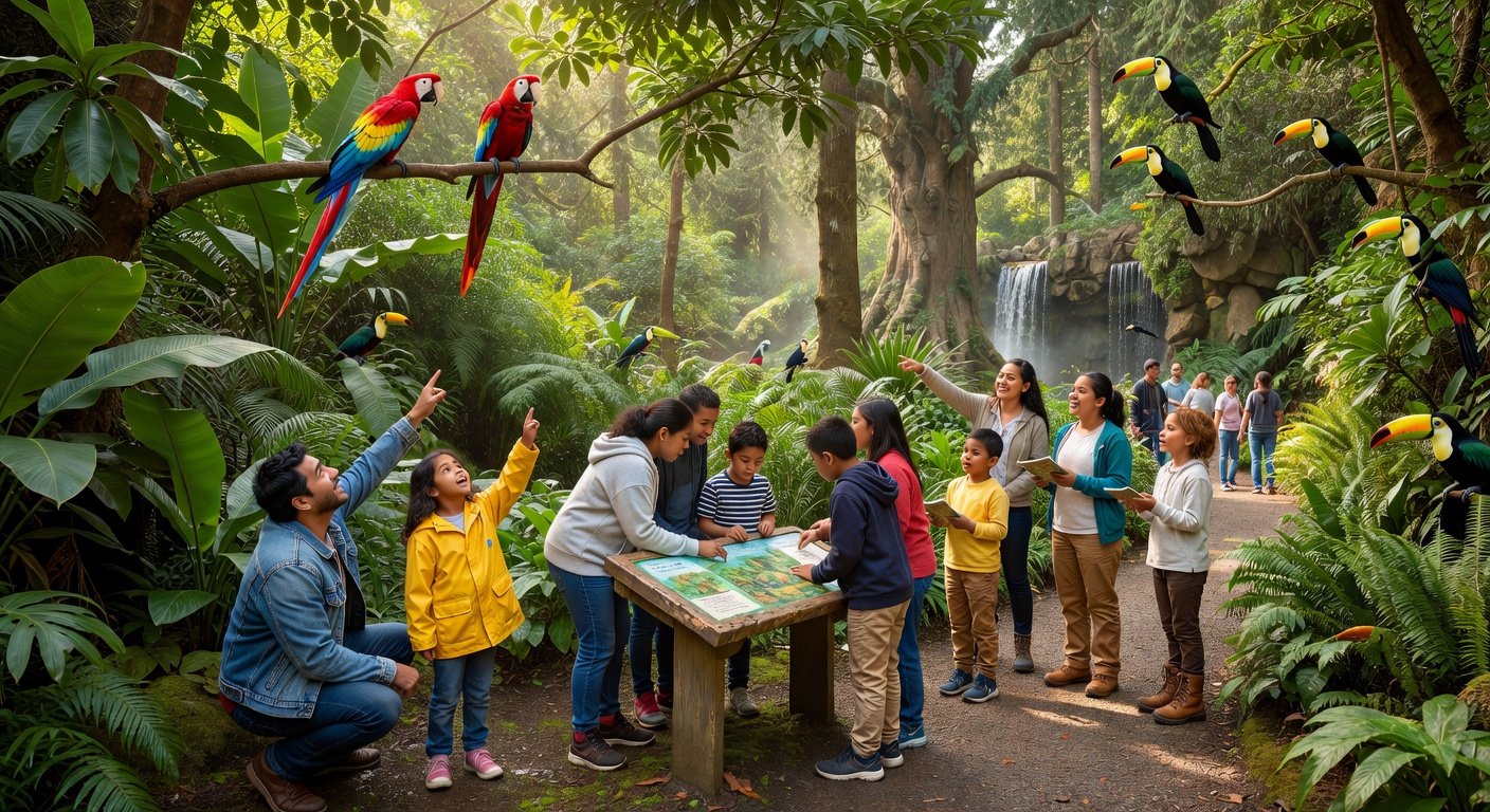 Families enjoying educational activities at Woodland Park Zoo in Phinney Ridge neighborhood